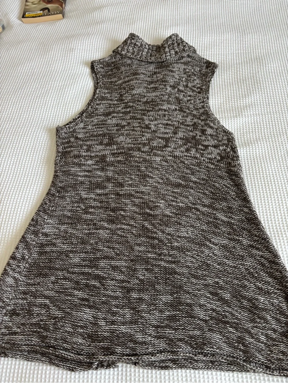 Chico's Marled Brown & Cream Shawl-Collar Cardigan